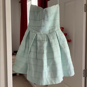 Stunning sky blue strapless dress